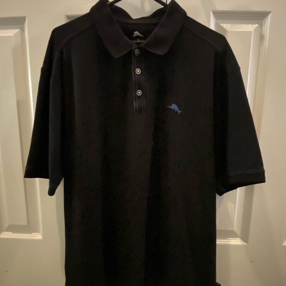 Tommy Bahama 3 button Black polo
